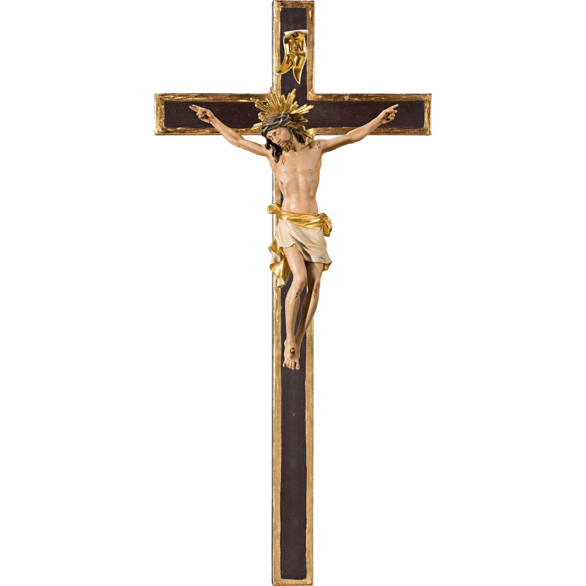 Cristo Pisa en cruz simple ancha